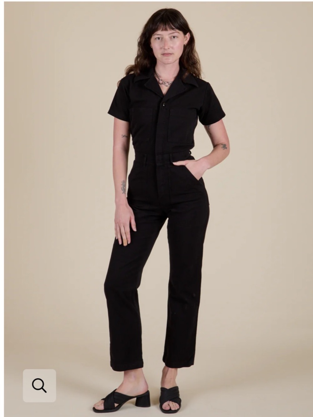 Big Bud Press Basic Black Short Sleeve Jumpsuit